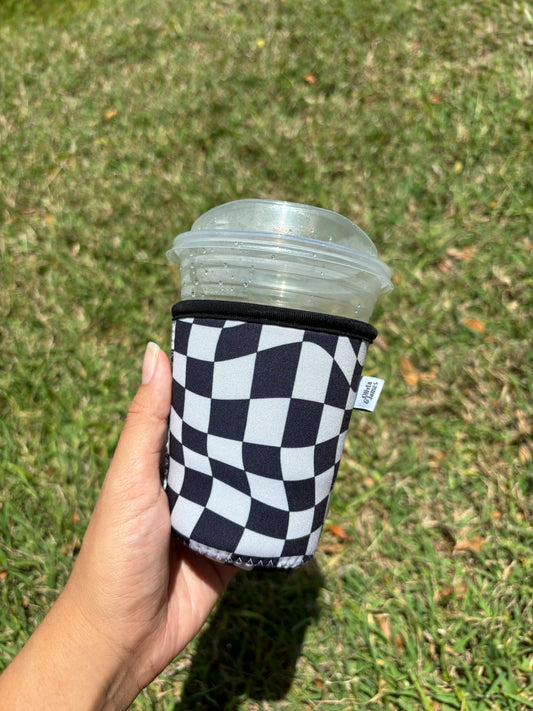 Black Checkerboard Drink Sleeve