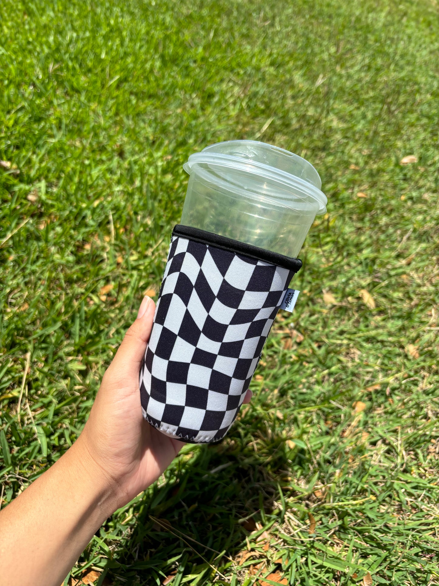 Black Checkerboard Drink Sleeve